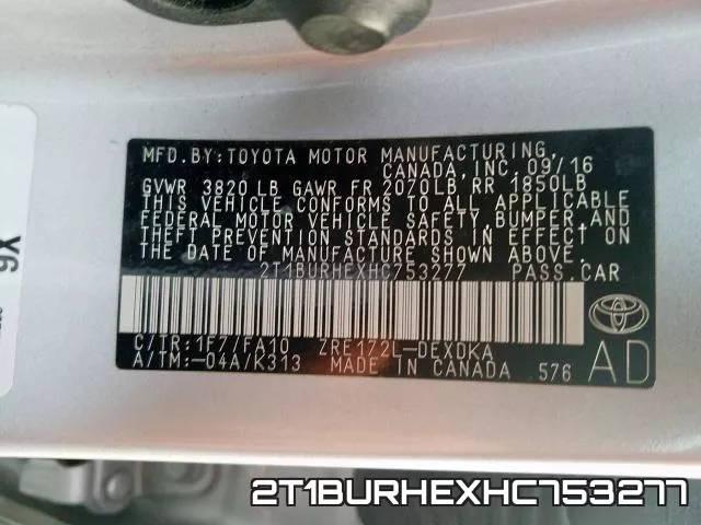 2T1BURHEXHC753277 фото 2