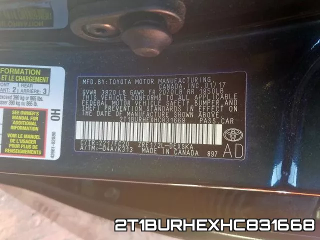2T1BURHEXHC831668 фото 2