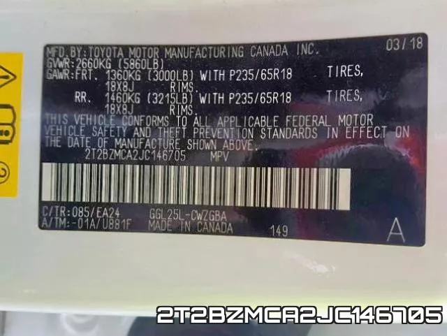 2T2BZMCA2JC146705 фото 2