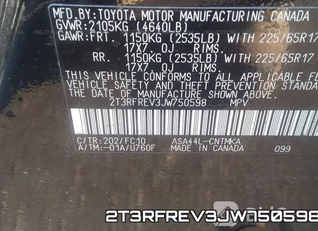 2T3RFREV3JW750598 фото 10