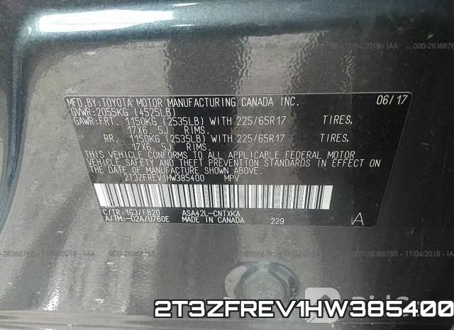 2T3ZFREV1HW385400 фото 10
