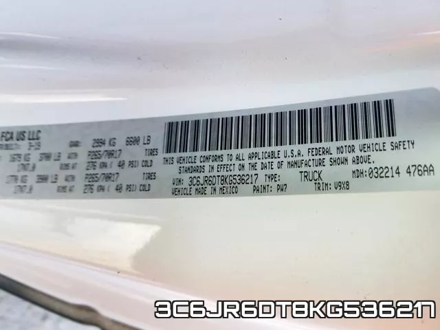 3C6JR6DT8KG536217 фото 2