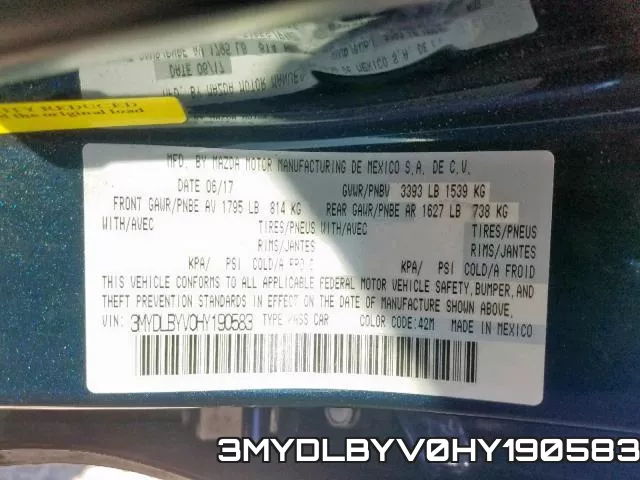 3MYDLBYV0HY190583 фото 2