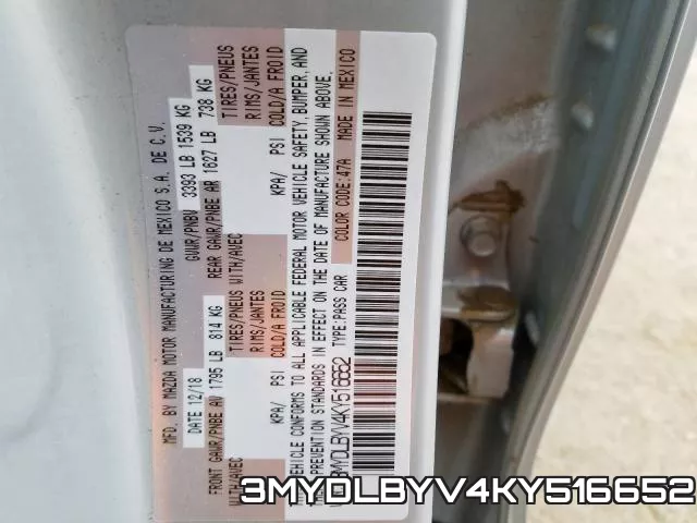 3MYDLBYV4KY516652 фото 2
