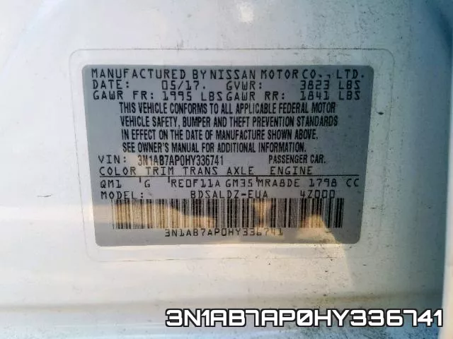3N1AB7AP0HY336741 фото 2