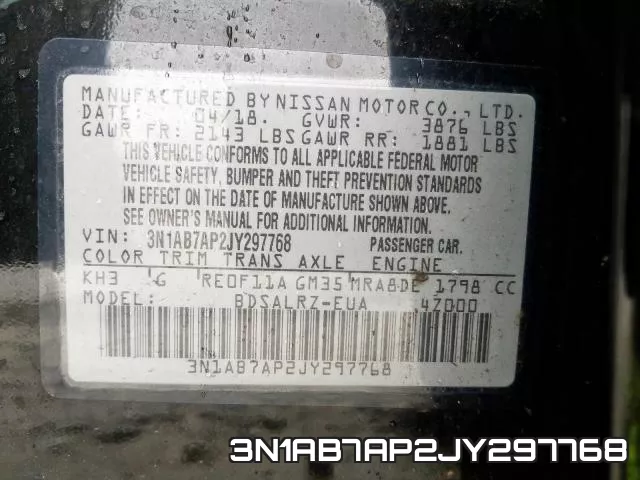3N1AB7AP2JY297768 фото 2