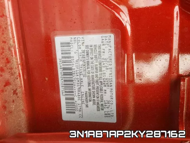3N1AB7AP2KY287162 фото 2