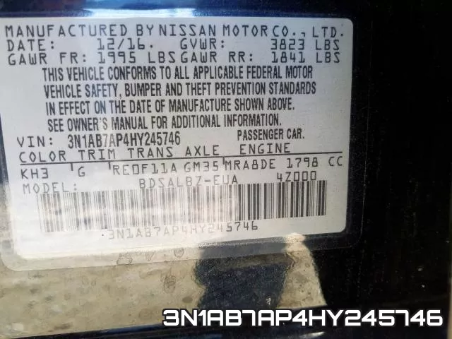 3N1AB7AP4HY245746 фото 2