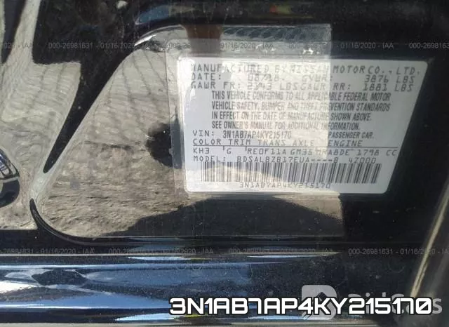 3N1AB7AP4KY215170 фото 10