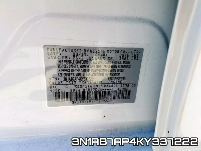 3N1AB7AP4KY337222 фото 2
