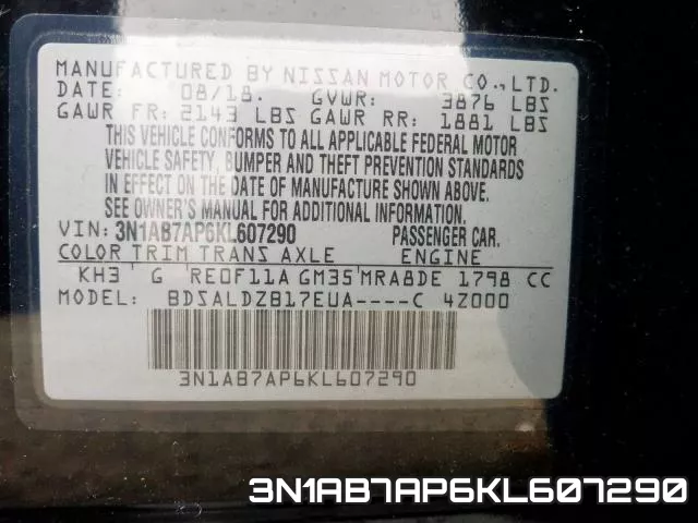 3N1AB7AP6KL607290 фото 2
