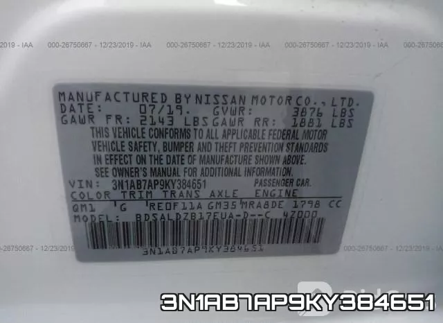 3N1AB7AP9KY384651 фото 10