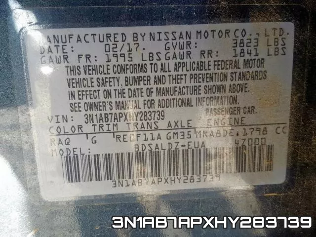 3N1AB7APXHY283739 фото 2