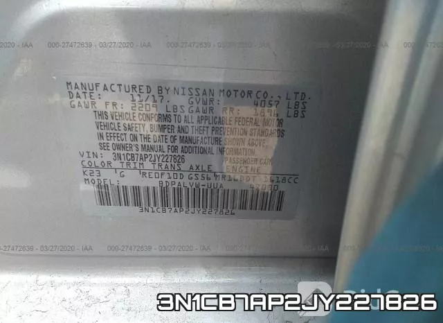 3N1CB7AP2JY227826 фото 10
