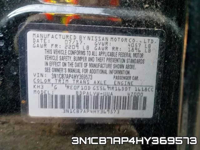 3N1CB7AP4HY369573 фото 2