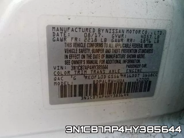 3N1CB7AP4HY385644 фото 2
