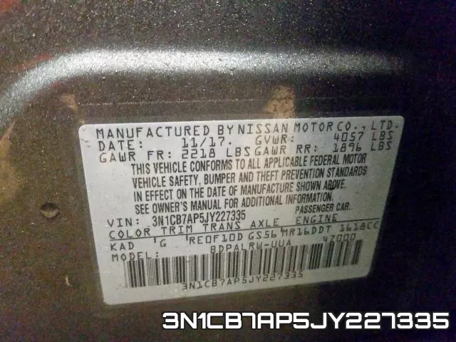 3N1CB7AP5JY227335 фото 2