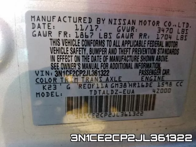 3N1CE2CP2JL361322 фото 2