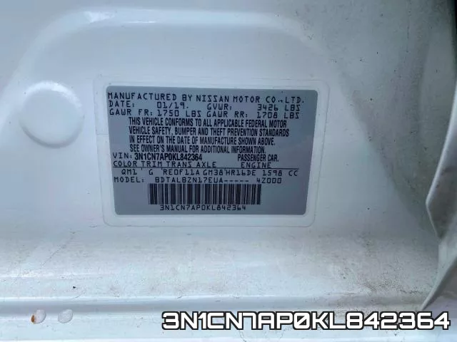 3N1CN7AP0KL842364 фото 2