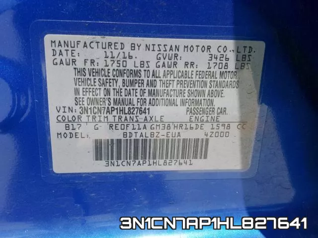 3N1CN7AP1HL827641 фото 2