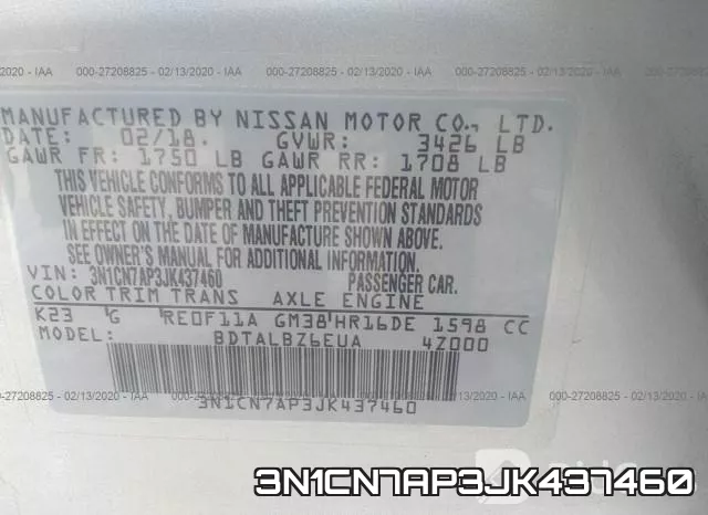 3N1CN7AP3JK437460 фото 10