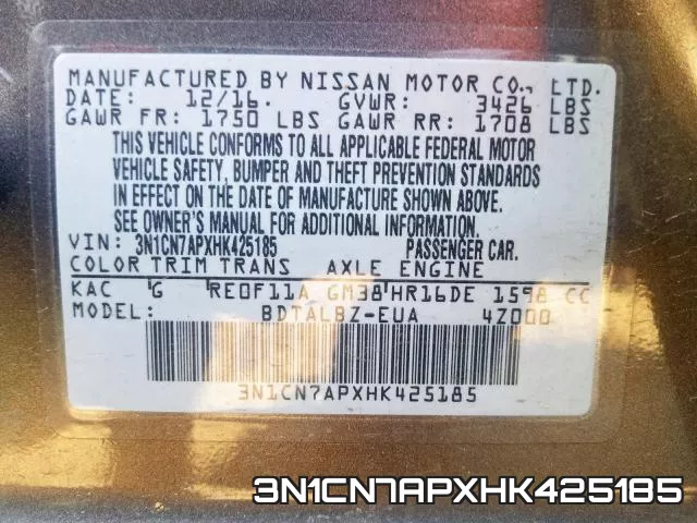 3N1CN7APXHK425185 фото 2