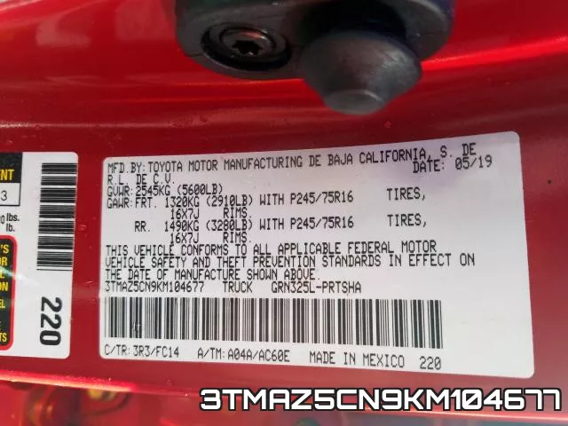 3TMAZ5CN9KM104677 фото 2