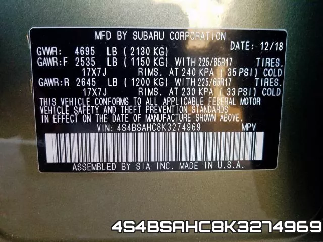 4S4BSAHC8K3274969 фото 2