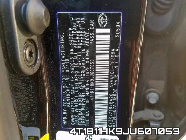 4T1B11HK9JU607053 фото 2