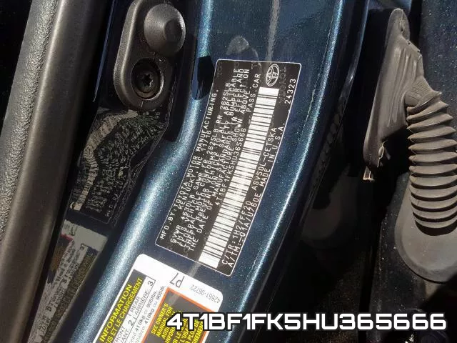 4T1BF1FK5HU365666 фото 2