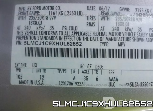 5LMCJ1C9XHUL62652 фото 10