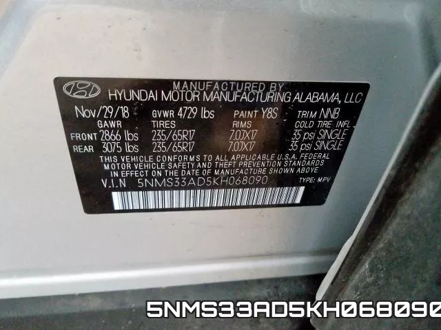 5NMS33AD5KH068090 фото 2