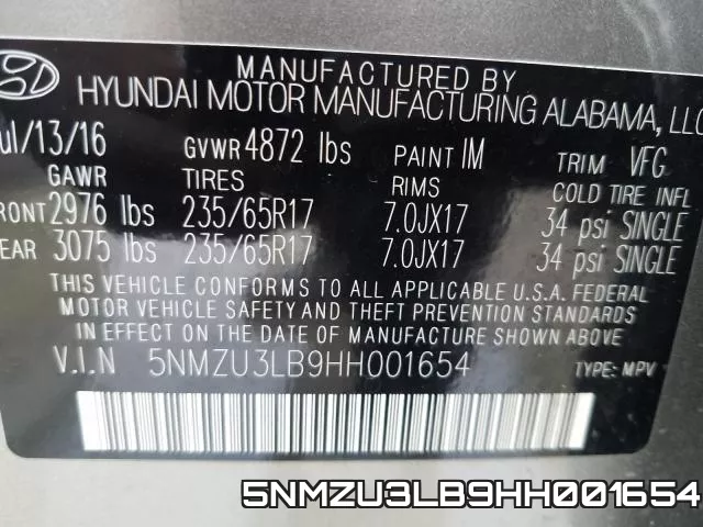 5NMZU3LB9HH001654 фото 2