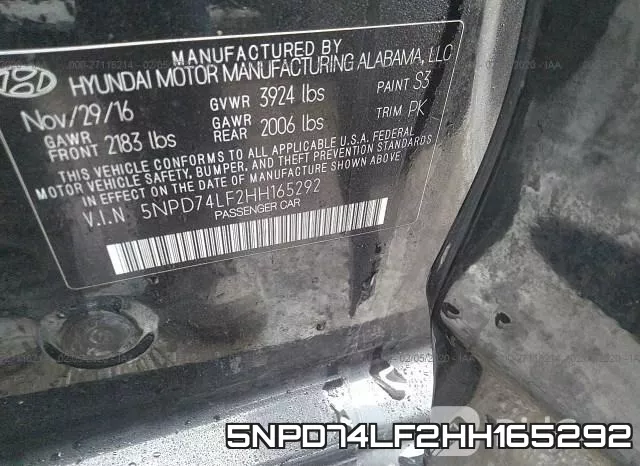 5NPD74LF2HH165292 фото 10