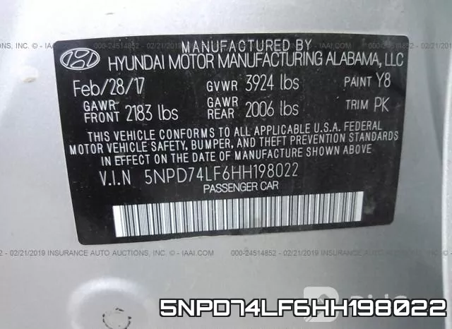 5NPD74LF6HH198022 фото 10
