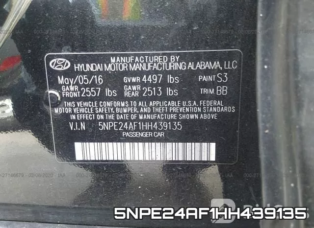 5NPE24AF1HH439135 фото 10