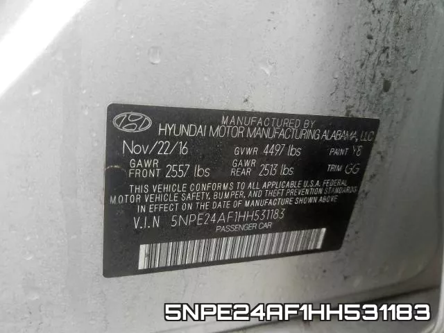 5NPE24AF1HH531183 фото 2
