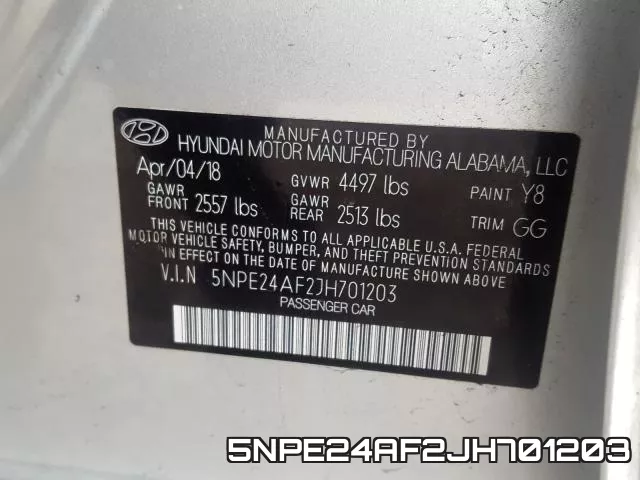 5NPE24AF2JH701203 фото 2