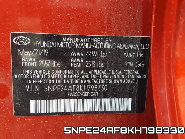 5NPE24AF8KH798330 фото 2
