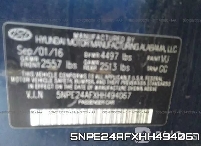 5NPE24AFXHH494067 фото 10
