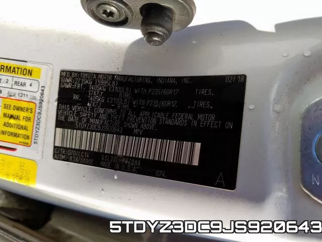 5TDYZ3DC9JS920643 фото 2