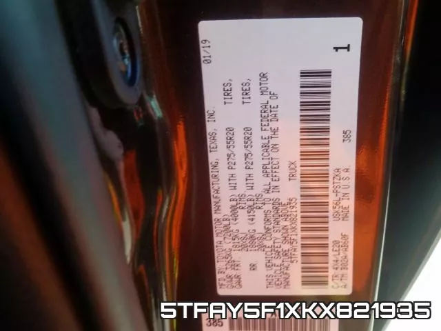 5TFAY5F1XKX821935 фото 2