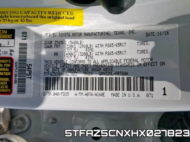 5TFAZ5CNXHX027823 фото 2