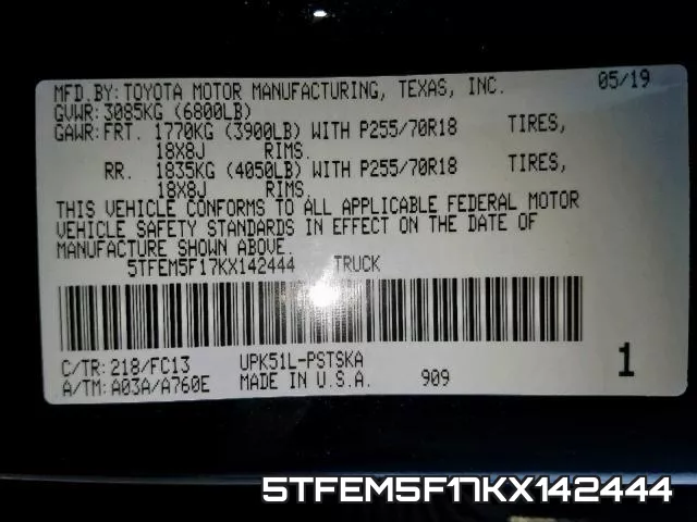 5TFEM5F17KX142444 фото 2