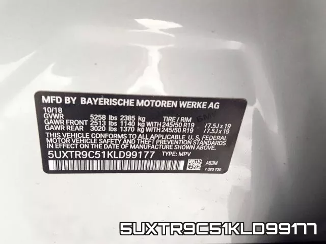 5UXTR9C51KLD99177 фото 2