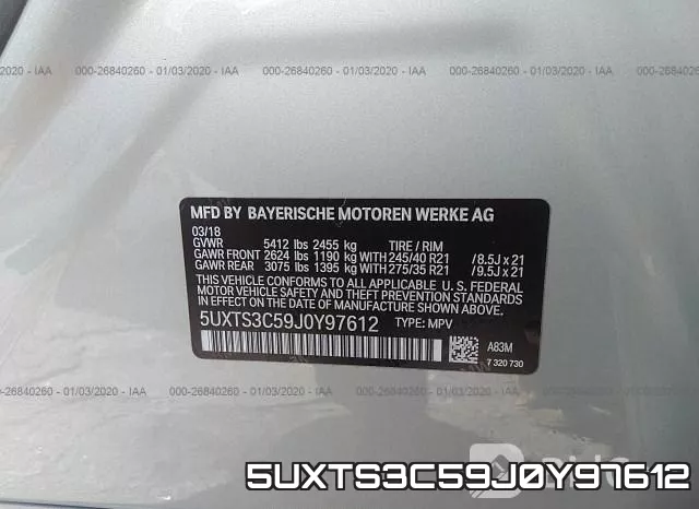 5UXTS3C59J0Y97612 фото 10