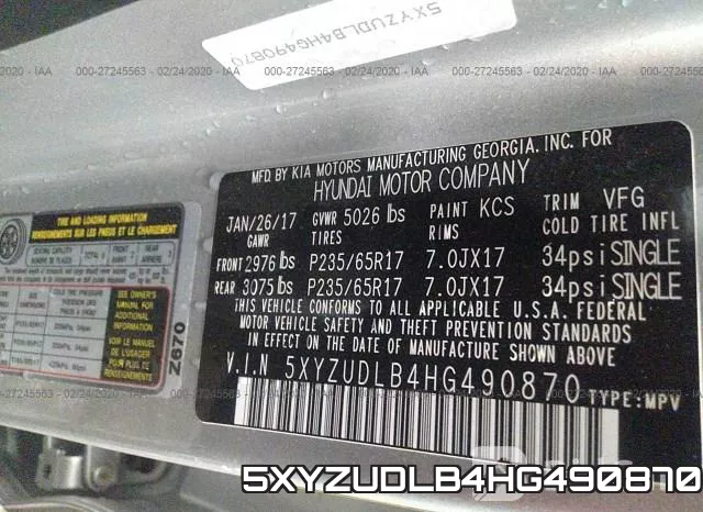 5XYZUDLB4HG490870 фото 10
