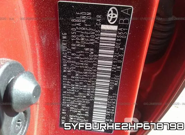 5YFBURHE2HP678798 фото 10