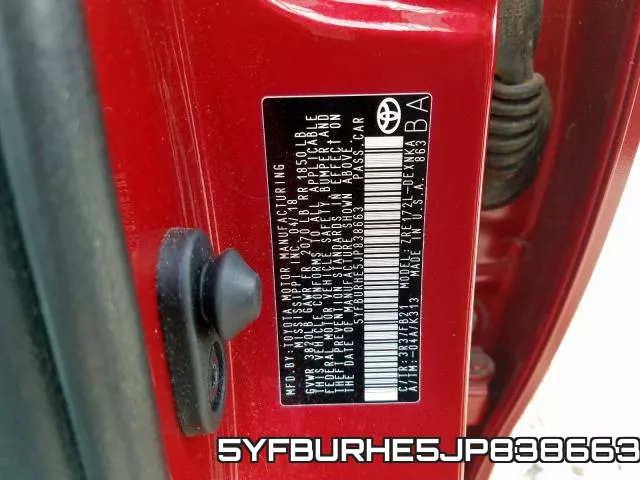 5YFBURHE5JP838663 фото 2