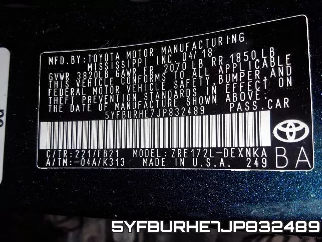 5YFBURHE7JP832489 фото 2